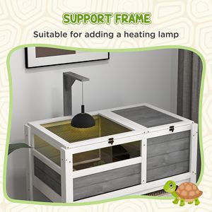Terrario per Tartarughe Grigio Chiaro con Protezione dalle Intemperie e Ripiano Portaoggetti, Accessorio da Interno, Regalo per Amanti delle Tartarughe - Product Image 4