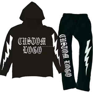 Conjuntos Deportivos de Invierno para Hombre de Alta Calidad, 100% Algodón French Terry, Logotipo Personalizado, Ropa Deportiva para Correr, Transpirable y Ligera - Product Image 2