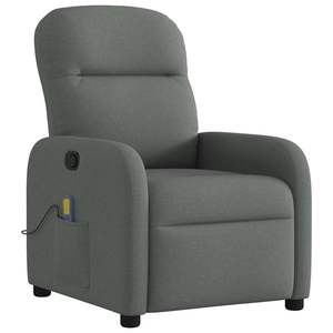 Fauteuil inclinable de massage en tissu gris foncé - Product Image 2
