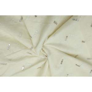 Tissu en soie Chanderi teignable blanc cassé au mètre, 44 pouces de large, 100 % soie pour l'artisanat - Product Image 4