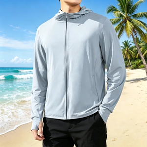 เสื้อแจ็คเก็ตปั่นจักรยานสำหรับผู้ชายและผู้หญิง รุ่นใหม่ ผ้าไหมน้ำแข็ง ทรงหลวม บางเฉียบ เสื้อกันแดดสำหรับตกปลา เสื้อคลุมป้องกันแสงแดด - Product Image 1