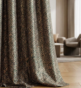 Jacquard Polyester/Linen Blend Art Deco Modern Design <b>Light</b> Filtering Washable Exterior Installation <b>Curtain</b> - Product Image 3
