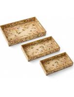 Plateaux de rangement classiques en bois, unité individuelle, rectangulaires, polis, modernes, luxueux, lavables au lave-vaisselle, plats de service décoratifs pour