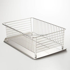 Escurridor de metal grande para casas familiares con base resistente y sistema de drenaje de agua eficiente para uso diario - Product Image 2