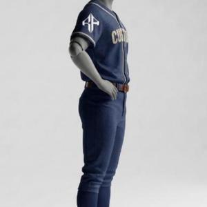 Ensemble uniforme de baseball pour homme avec logo blanc, manches courtes, col rond, 100 % polyester, coupe classique, fermeture boutonnée par RIVIAN ATLANTIC - Product Image 4