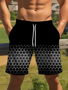 Nouveau short de bain pour homme à cordon de serrage, imprimé 3D, séchage rapide, décontracté, pour natation et fitness, en tissu élégant et design - Product Image 2