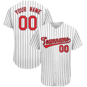 Maillot de baseball rayé pour adulte, impression par sublimation personnalisée, logo, nom, numéro, broderie 3D, respirant, séchage rapide, antibactérien - Product Image 1