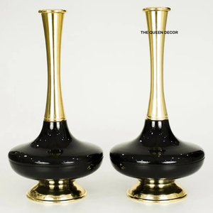 Prime Quality Aluminum Casted Unique Fancy Texture Silver Shiny Polished And Gold Plated <b>Set</b> Of 4 Garden Flower <b>Vase</b> Planter - Product Image 5