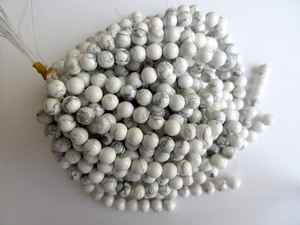 ลูกปัดหินโฮไลท์ธรรมชาติรูใหญ่ รูปทรงกลมเรียบ สำหรับทำเครื่องประดับ ร้อยเป็นเส้น หินเจาะรูขนาดต่างๆ - Product Image 5