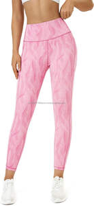 Legging de yoga imprimé écologique taille haute ultra-doux personnalisé pantalon d'entraînement de compression sans couture avec poches taille élastique - Product Image 3