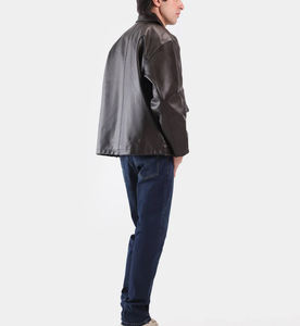 Chaqueta de Cuero Clásica para Hombre, Color Marrón, Cálida, Estilo Vintage, Bolsillos con Solapa, Diseño Atemporal, Ropa Urbana de Moda, Venta al Por Mayor, Alta Calidad - Product Image 5