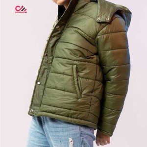 Chaqueta acolchada para mujer, abrigos con capucha, abrigos holgados de invierno para mujer, abrigos verdes de plumón, ropa exterior cálida para mujer, relleno de poliéster, longitud regular - Product Image 3