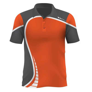 เสื้อโปโลชายสีดำขาวลายเรขาคณิต แขนสั้น แห้งเร็ว สปอร์ต ผ้าถักโพลีเอสเตอร์ ติดกระดุม - Product Image 5