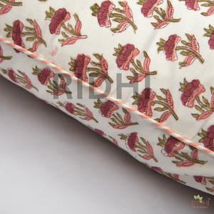 Funda de Almohada Ridhi India Hecha a Mano con Estampado Floral, 100% Algodón, con Ribete, Extraíble y Lavable, para Dormitorio, Sofá y Sillón - Product Image 5