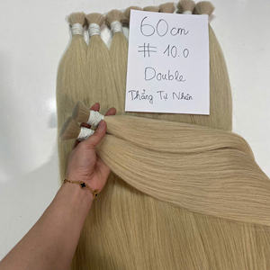 Vendeurs de paquets de cheveux vierges du Vietnam non traités cuticule intacte en vrac double trame extensions de cheveux humains bruts - Product Image 6