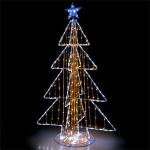 Albero di Natale Illuminato da 1,5m con 454 LED Scintillanti e Puntale a Stella, Resistente a Vento/Neve/Sole, Decorazione Festiva per Interni/Esterni - Product Image 3