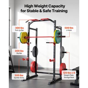 Jaula de Potencia Multifuncional con Altura Ajustable, Equipo de Gimnasio en Casa para Entrenamiento de Sentadillas y con Barra - Product Image 3