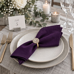 Servilletas de Algodón al por Mayor, Servilletas de Mesa 100% Algodón para Bodas, Hoteles y Eventos, con Monograma Personalizado - Product Image 3