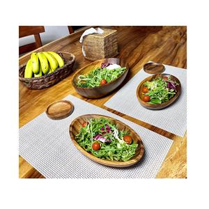 100% Ensemble de bol à salade et à fruits en bois d'acacia Bol à pâte en bois de haute qualité pour la maison Hôtel Restaurant Utilisation Produit en gros - Product Image 6