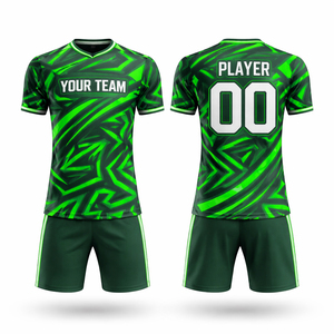 Ensemble de maillots de football tendance pour adultes, manches courtes, imprimé, 100 % polyester, séchage rapide - Product Image 1