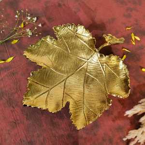 Gold Leaf Shape Metal Cake Stand Handmade Decorative Serving Plate for Home Decor Party - Product Image 2