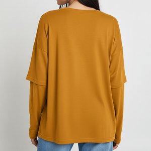 T-shirt pour femme en coton respirant 100% avec logo imprimé personnalisé, manches courtes, couleur unie, grande taille, qualité supérieure OEM/ODM - Product Image 3