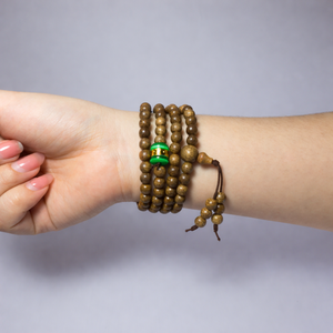 Pulsera de cuentas de madera de agar - 108 cuentas redondas de madera de agar - Product Image 3