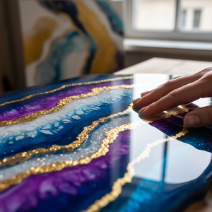 Resina Epoxi Metálica para Pisos Decorativos y Arte en Resina, Resina Epoxi con Efecto Metálico de Alto Brillo, Sistema de Recubrimiento Epoxi de Diseño - Product Image 5