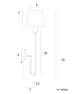 Applique murale nordique moderne en laiton avec abat-jour en tissu blanc, luminaire LED minimaliste de luxe pour chambre à coucher, chevet, salon - Product Image 1