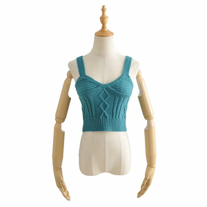 Women Casual Solid Short Sleeveless Compression Cotton Camisole Eco-Friendly Quick Dry Breathable Comfortable Fitness Knit Front - Product Image 3