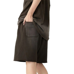 Shorts de haute qualité en coton délavé à l'acide, style streetwear décontracté et sportif pour hommes, avec cordon de serrage. - Product Image 6