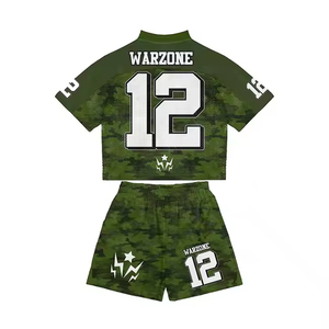 Ensemble personnalisé pour homme, été, deux pièces, chemise à col en V et short à cordon de serrage, léger, 100% polyester, séchage rapide, maillot de football américain - Product Image 5