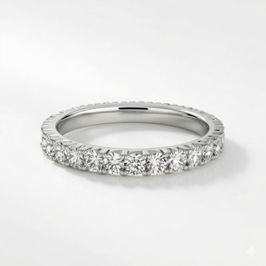 SHRAMAN DIAMOND Women's 925 <b>Silver</b> Lab grown Diamond Channel Setting Half <b>Eternity</b> Band <b>Rings</b> for Engagement Wedding Party Gifts - Product Image 4