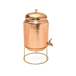 Customized Logo Handcrafted Copper Water <b>Dispenser</b> With Lid Pure Handmade Heavy Gauge Hand-Hammered Finish Beverage Tank - Product Image 6