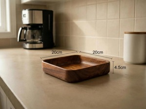 ILAHI's Natural Wooden Salad Bowl Eco-Friendly Acacia Wood Vintage Style Custom Logo Wedding Use Kitchenware Tableware Stocked - Product Image 1