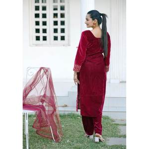 Conjunto de Traje de Terciopelo para Mujer con Bordado de Lentejuelas - Product Image 5