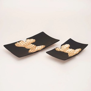 Tazón de Aluminio Hecho a Mano con Diseño de Hoja de Oro, Estilo Wabi Sabi, Vajilla para Regalo - Product Image 3