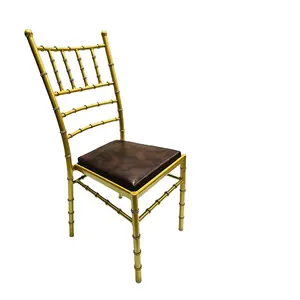Chaise de salle à manger pour Restaurant, hôtel, Banquet, Hall, tente, tissu poli chromé doré, dossier de siège, chaise d'hôtel robuste, supporte jusqu'à 150 kg