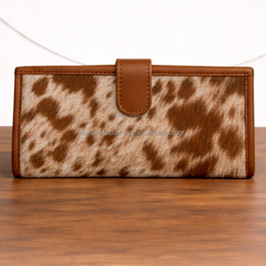 กระเป๋าสตางค์หนังวัวแท้สำหรับผู้หญิง กระเป๋าใส่สมุดเช็คแบบยาวพร้อมตัวล็อคแบบกระดุม ช่องใส่บัตร และกระเป๋าคลัทช์ขนาดใหญ่ - Product Image 5