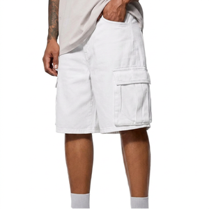 Shorts cargo vintage pour hommes, broderie personnalisée, style américain, multi-poches, longueur genou, en jean, pour l'été – En promotion - Product Image 5
