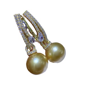 Light Luxury S925 Pure <b>Silver</b> <b>Dangle</b> <b>Earrings</b> with Natural Pearls 11-10MM Slightly Flawed Gift Box Included Wholesale - Product Image 5