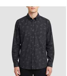 Chemise décontractée pour homme à manches longues, imprimé floral, col rabattu, poche poitrine, respirante, boutonnée, pour l'hiver - Product Image 1
