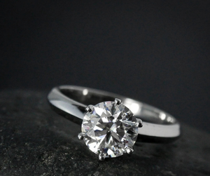 <b>925</b> Sterling <b>Silver</b> Round Shape Lab Grown Diamond <b>Ring</b> Gift For Her Anniversary , Wedding & Party - Product Image 1