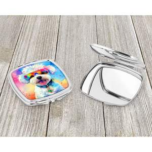Bichon Frise Hippie Dawg Compact Pliant Miroir De Maquillage Portable Poche Décoratif Voyage Cadeau pour Femmes et Filles - Product Image 3