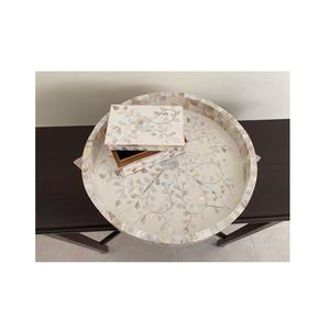 Plateau en nacre, artisanat de luxe, pour servir desserts et glaces, vaisselle décorative, organiseur et plateau de rangement - Product Image 2