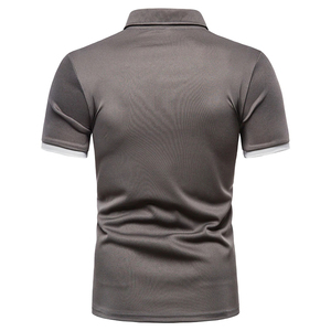 Camiseta de Lona Elástica de Algodón para Hombre, Cuello Acanalado, Flexible y Cómoda, Ropa Casual de Verano - Product Image 4