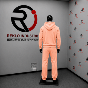 Conjunto de chándal para hombre rosa melocotón, sudadera con capucha de cremallera completa, pantalones deportivos de pierna recta, ropa deportiva informal, traje de jogging liso, venta al por mayor y personalizado - Product Image 4