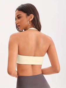 Sujetador deportivo para mujer con escote pronunciado, top atlético sin espalda con almohadillas extraíbles, ideal para correr y hacer ejercicio en el gimnasio. - Product Image 3