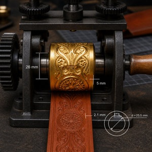 Luxury Belt Embossing <b>Roller</b> for Leather Belts | Solid Brass Floral Pattern Embossing Wheel | Professional Leathercraft Tool - Product Image 4