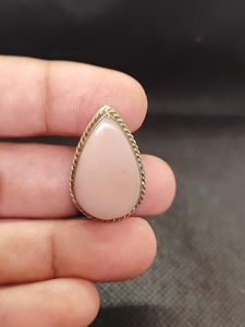 UDGEMS Natural Pink <b>Opal</b> Brass Groove <b>Pendant</b> | Handmade Gemstone <b>Pendant</b> | Vintage Style Women's IGI Certified Jewelry Model - Product Image 5